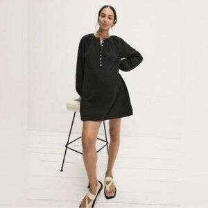 🆕 NWT hatch maternity katia black gauze mini dress 3 large